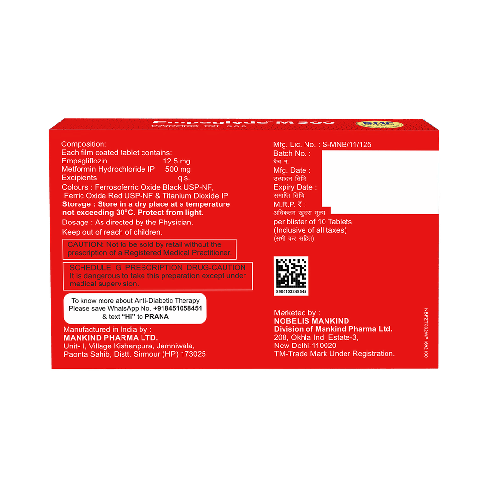 Empaglyde M 500 Tablet