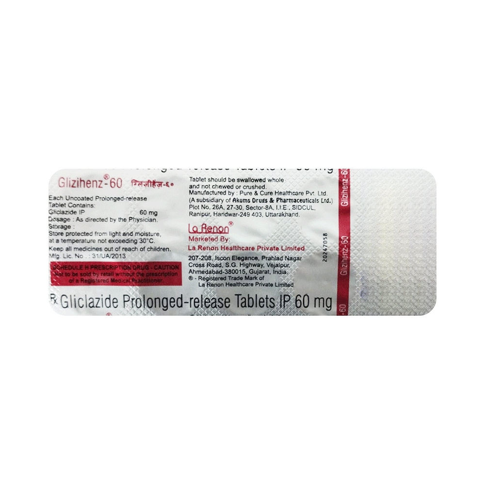 Glizihenz 60 Tablet PR