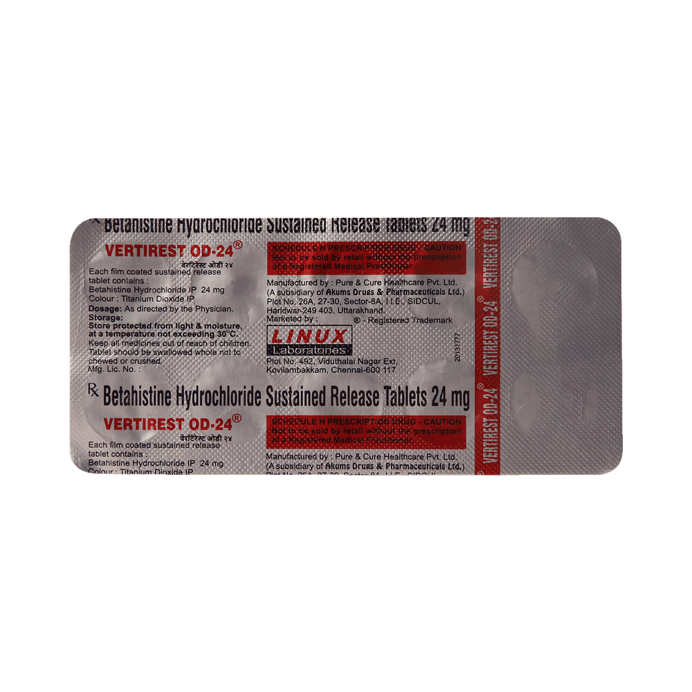 Vertirest OD 24mg Tablet