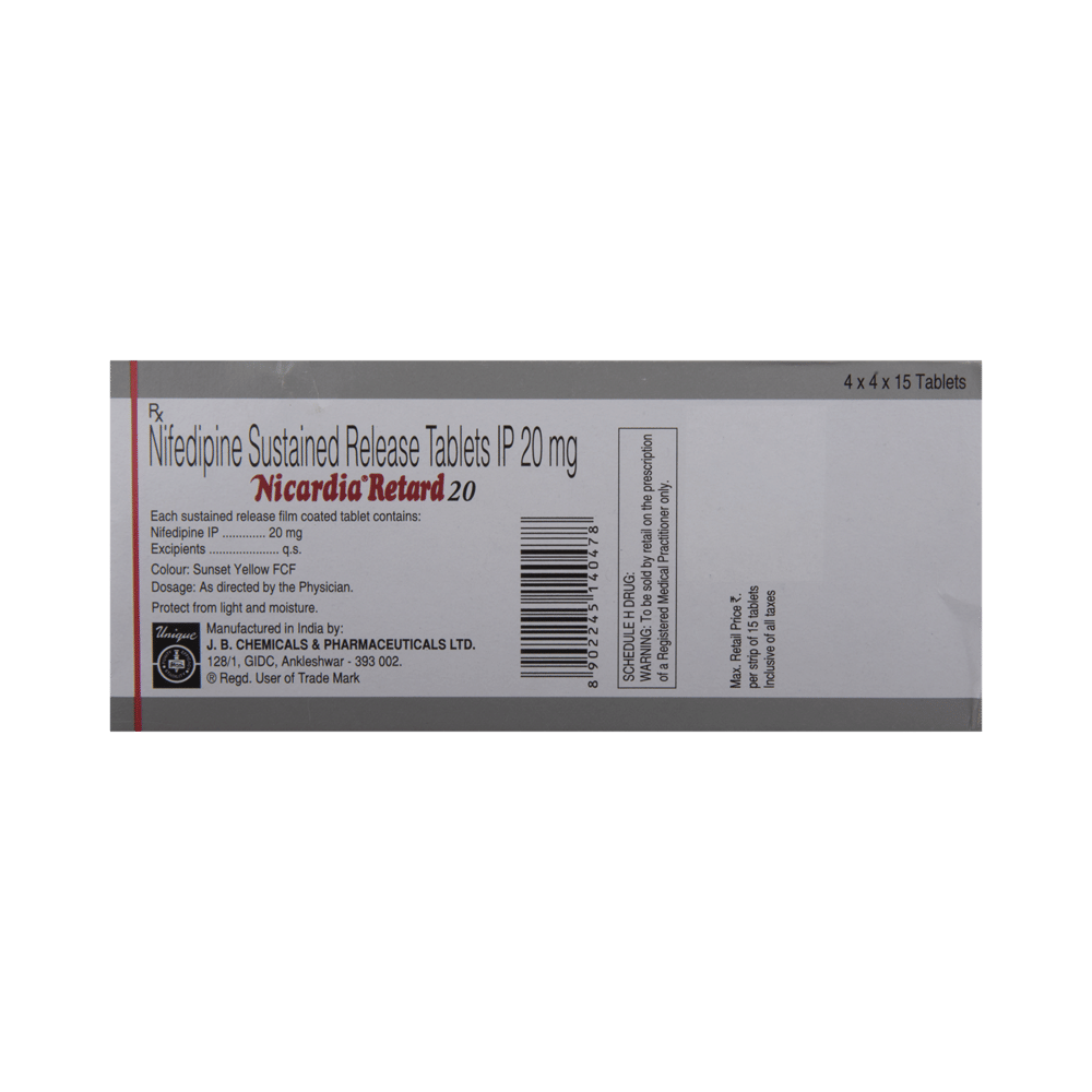 NIcardIA Retard 20 Tablet SR