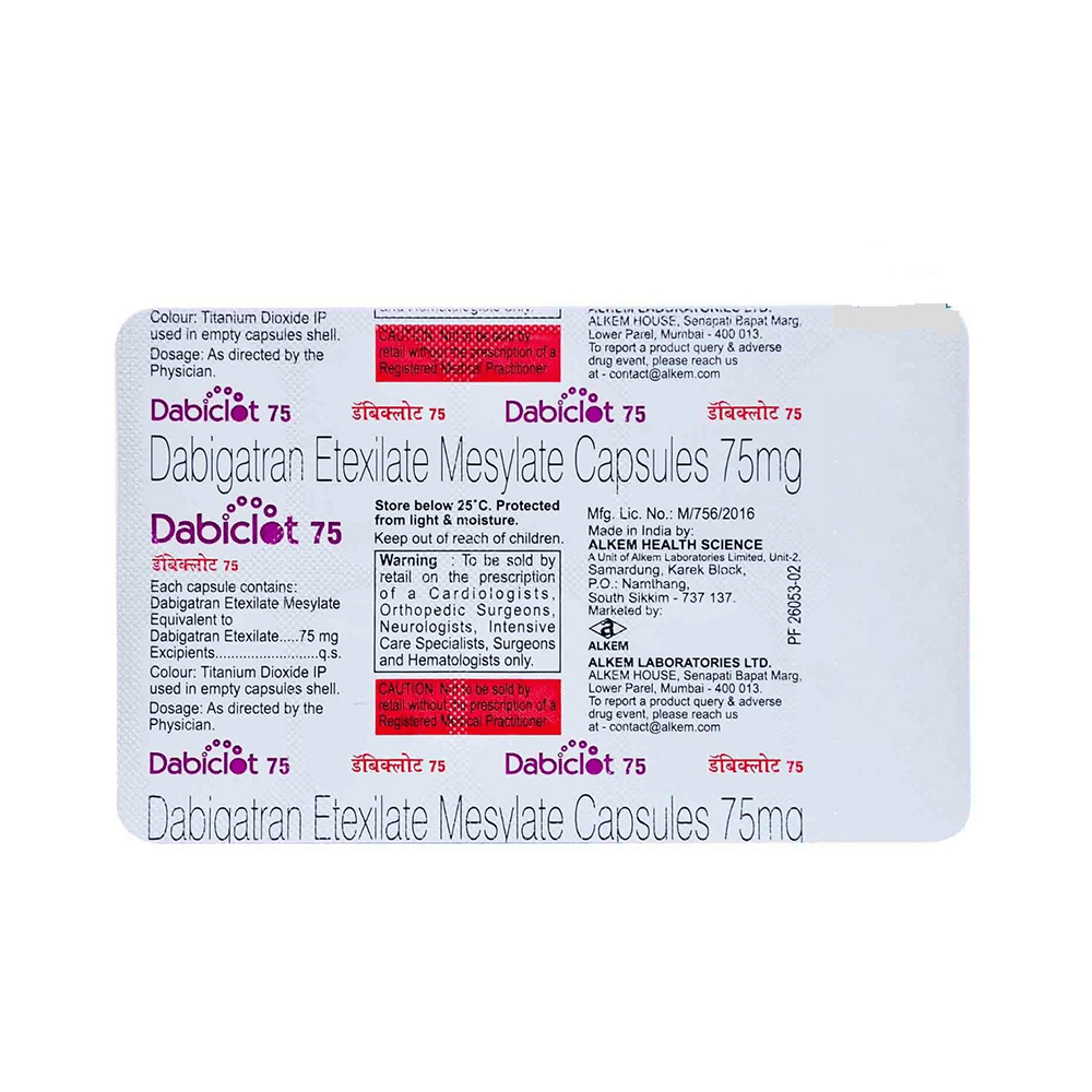 Dabiclot 75mg Capsule