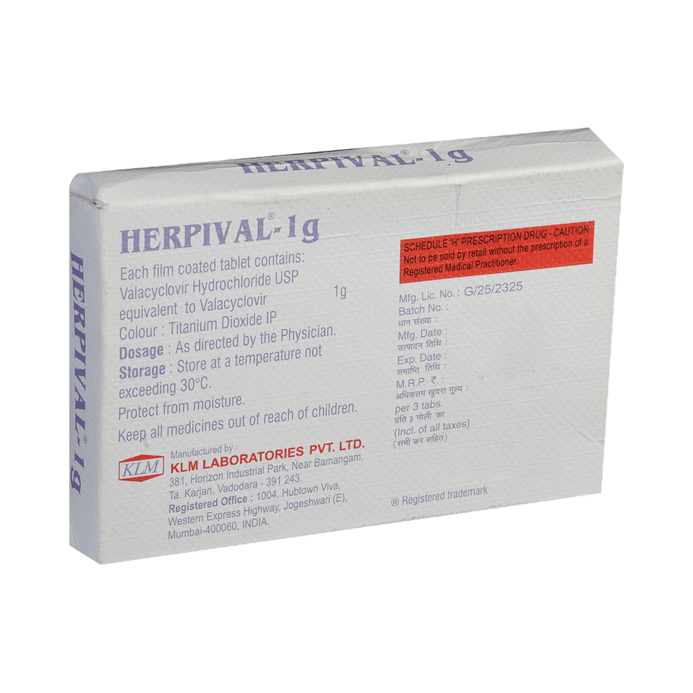Herpival 1000mg Tablet