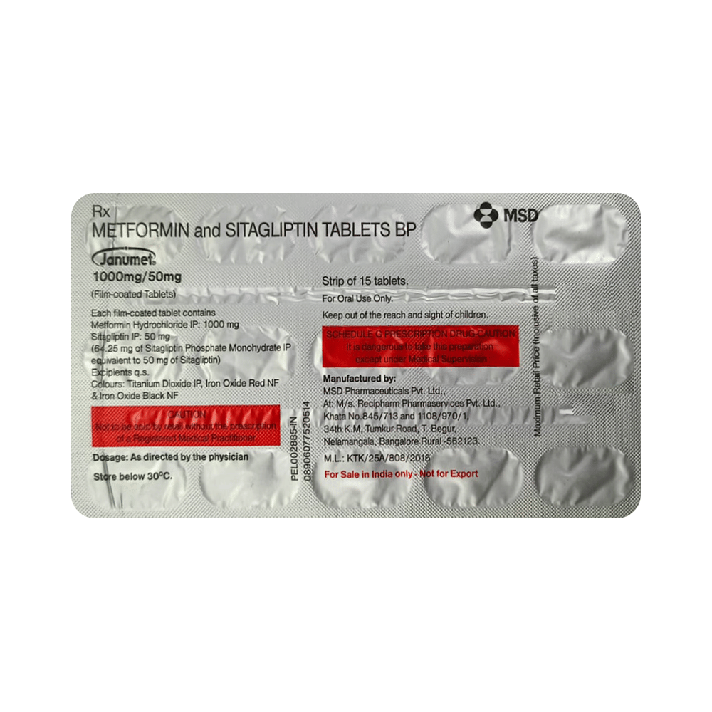 Janumet 1000mg/50mg Tablet