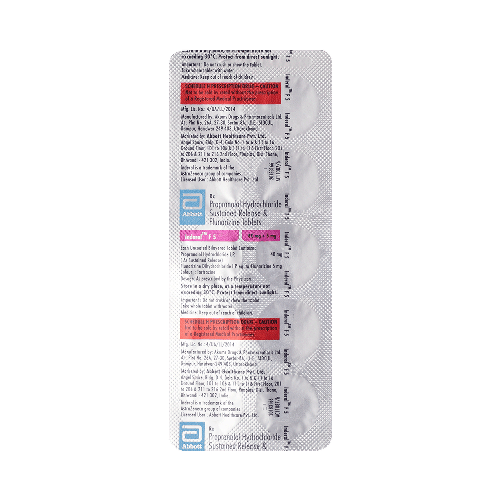 Inderal F 5 Tablet SR
