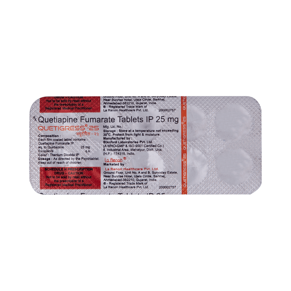 QUETIgress 25mg Tablet