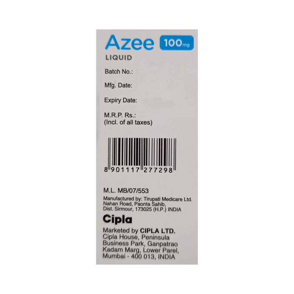 Azee 100mg Liquid Peppermint & Orange
