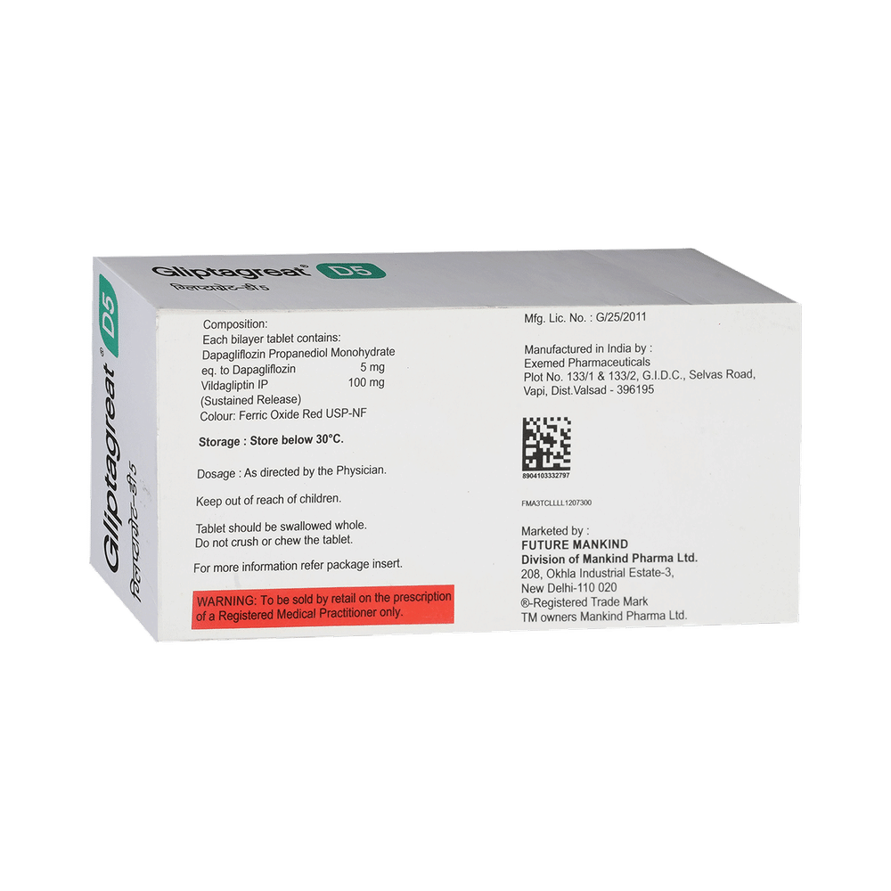 Gliptagreat D 5mg/100mg Tablet SR