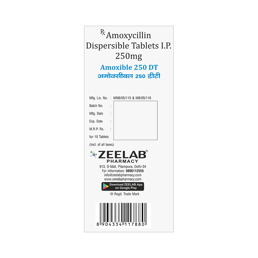 Amoxible 250 DT Tablet