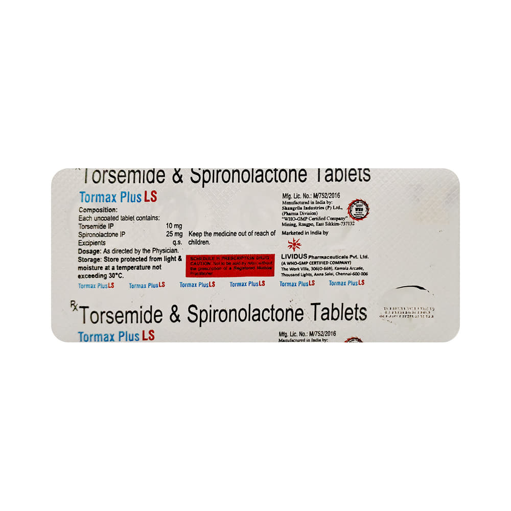 Tormax Plus LS 25mg/10mg Tablet