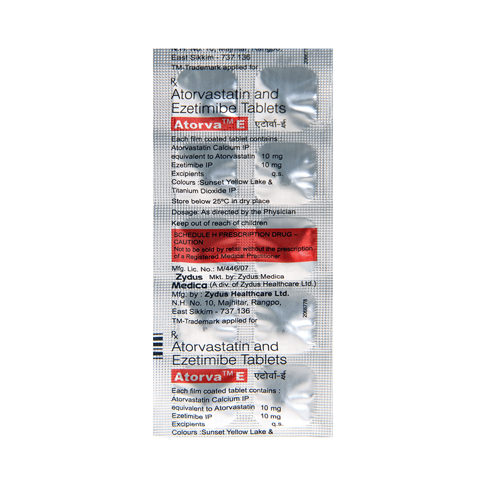 Atorva E 10mg/10mg Tablet