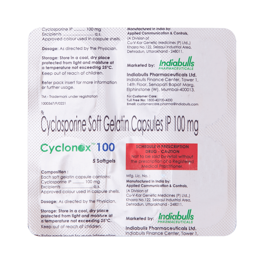 Cyclonox 100mg Soft Gelatin Capsule
