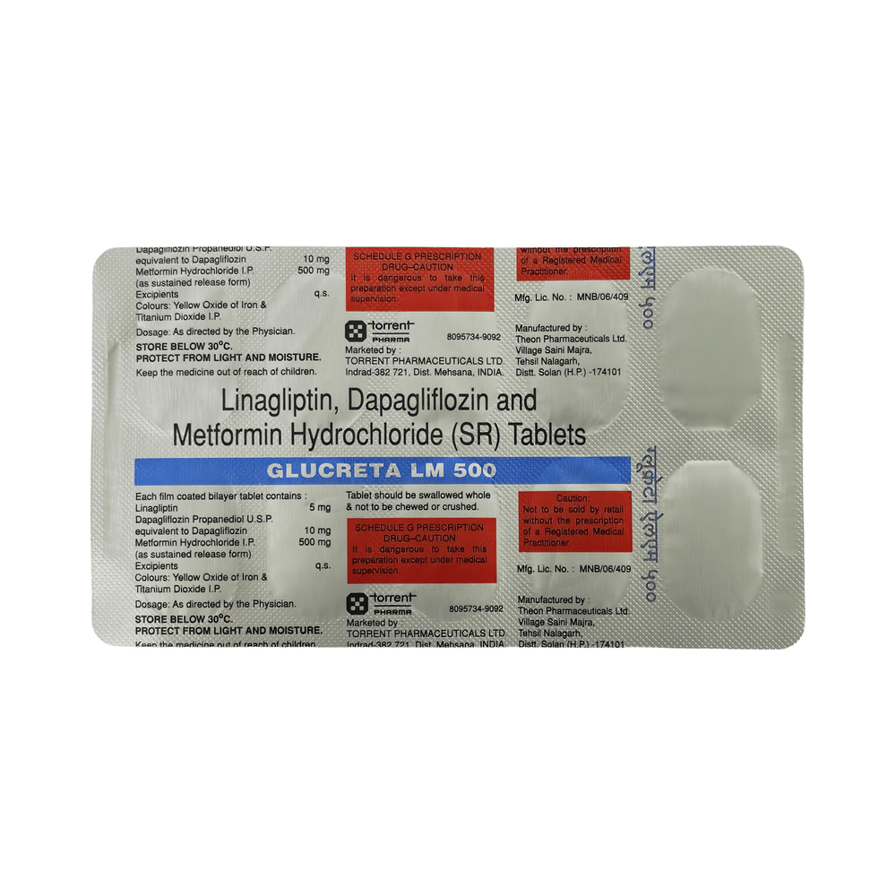 Glucreta LM 10mg/5mg/500mg Tablet