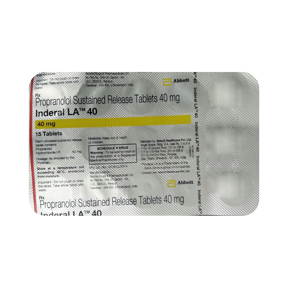 Inderal LA 40 Tablet SR