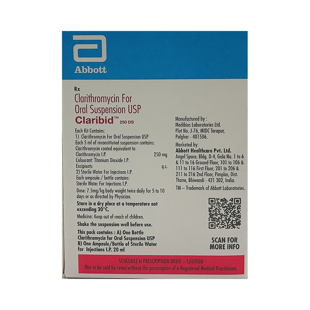 Claribid 250 DS Oral Suspension Combipack Fruit Punch