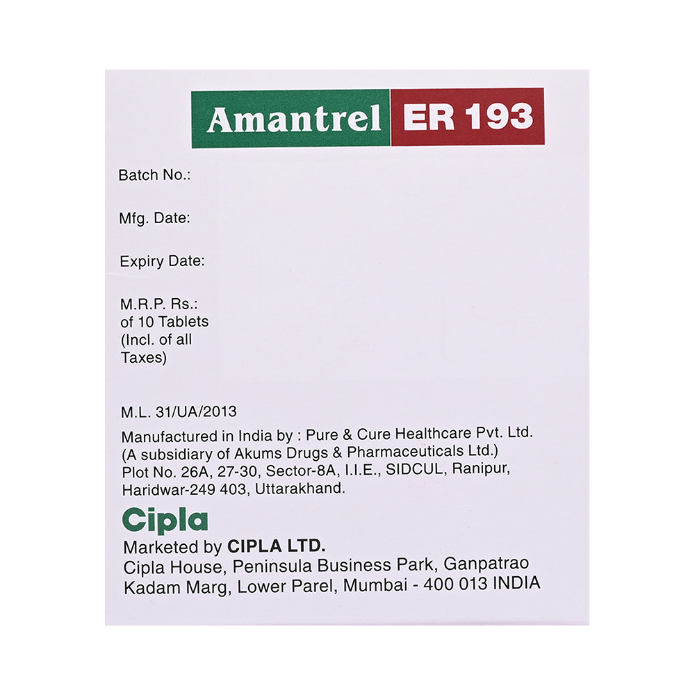 Amantrel 193mg Tablet ER