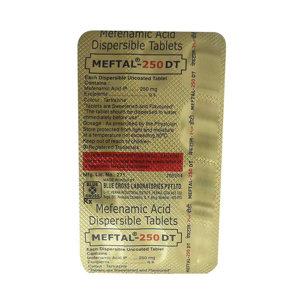 Meftal 250mg Tablet DT