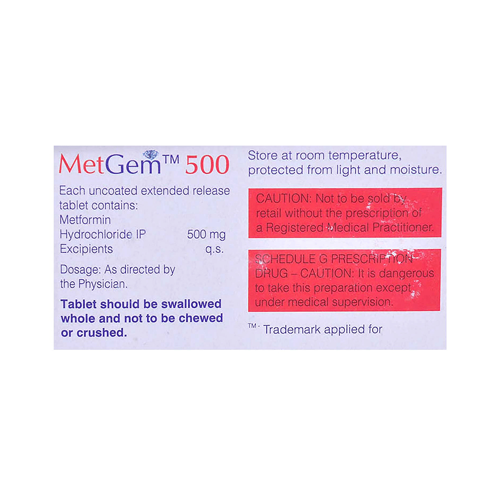 Metgem 500 Tablet ER