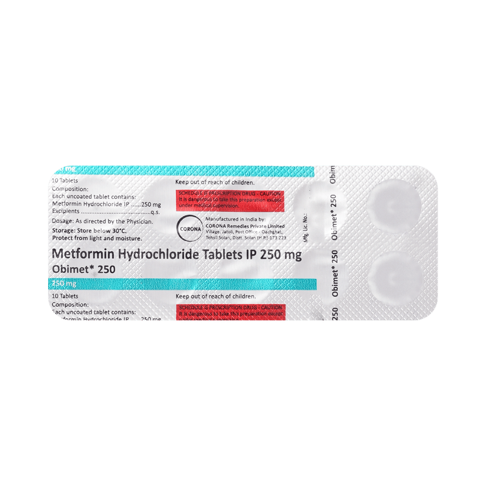 Obimet 250mg Tablet