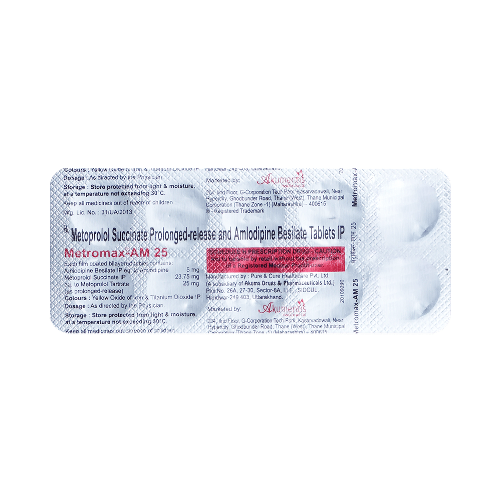 Metromax AM 5 mg/25 mg Tablet