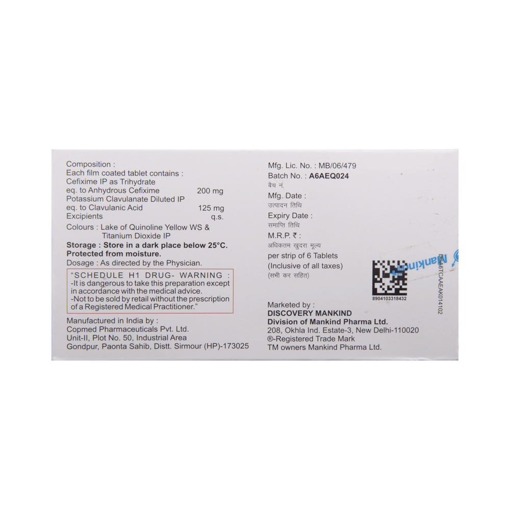 Mahacef-CV 200 Tablet