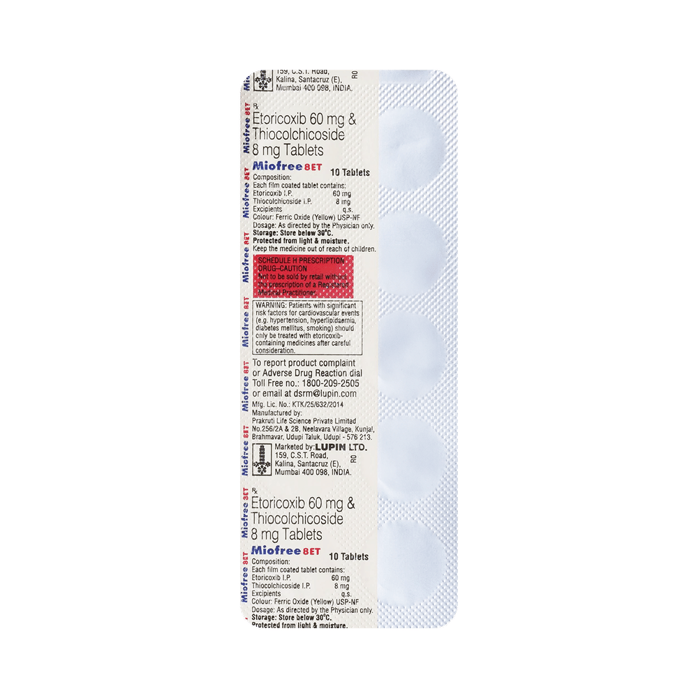 Miofree ET 60mg/8mg Tablet