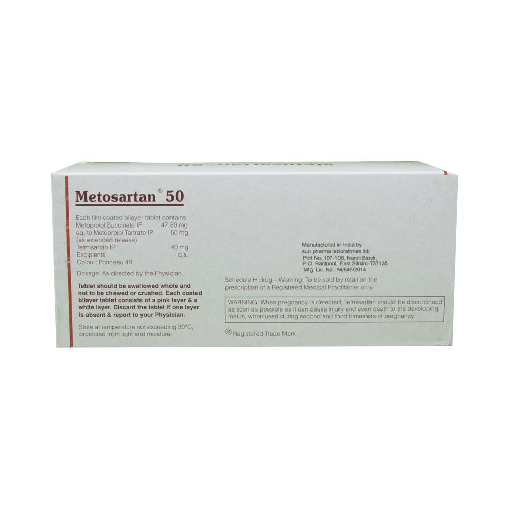 Metosartan 50 Tablet ER