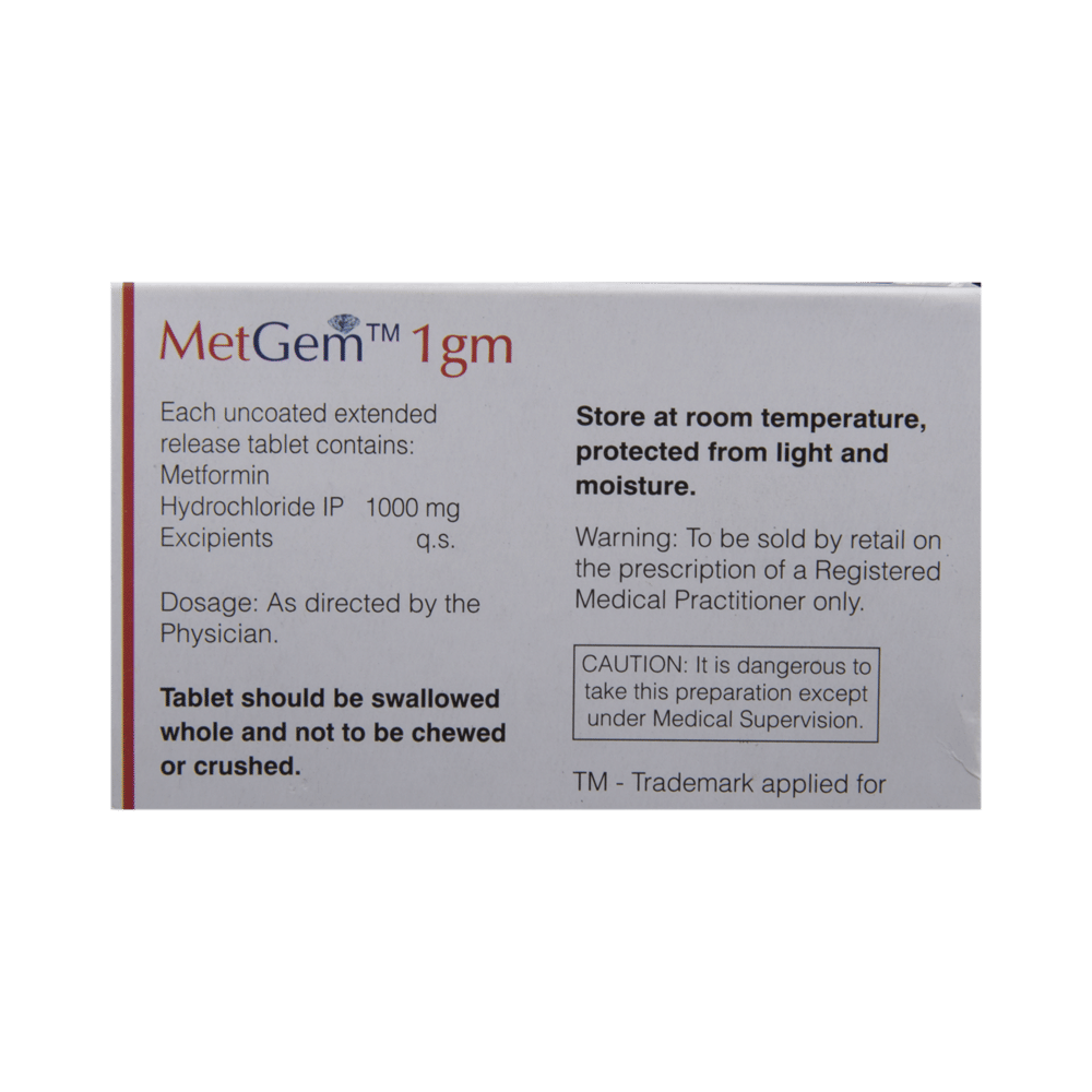 Metgem 1gm Tablet ER