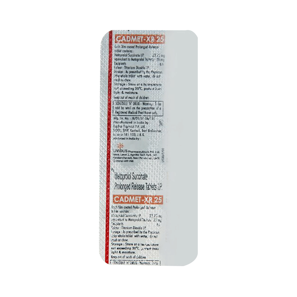 Cadmet 25mg Tablet XR