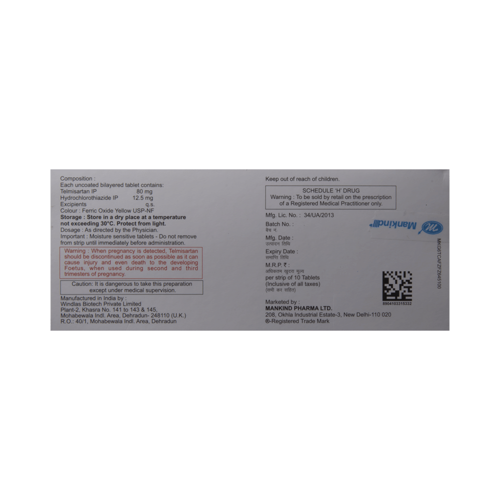 Telmikind-H 80 Tablet