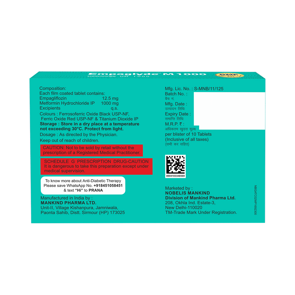 Empaglyde M 1000 Tablet