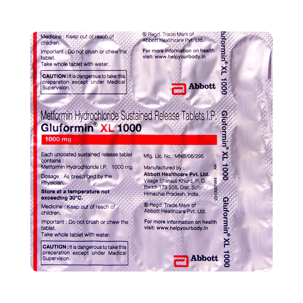 Gluformin XL New 1000 Tablet PR