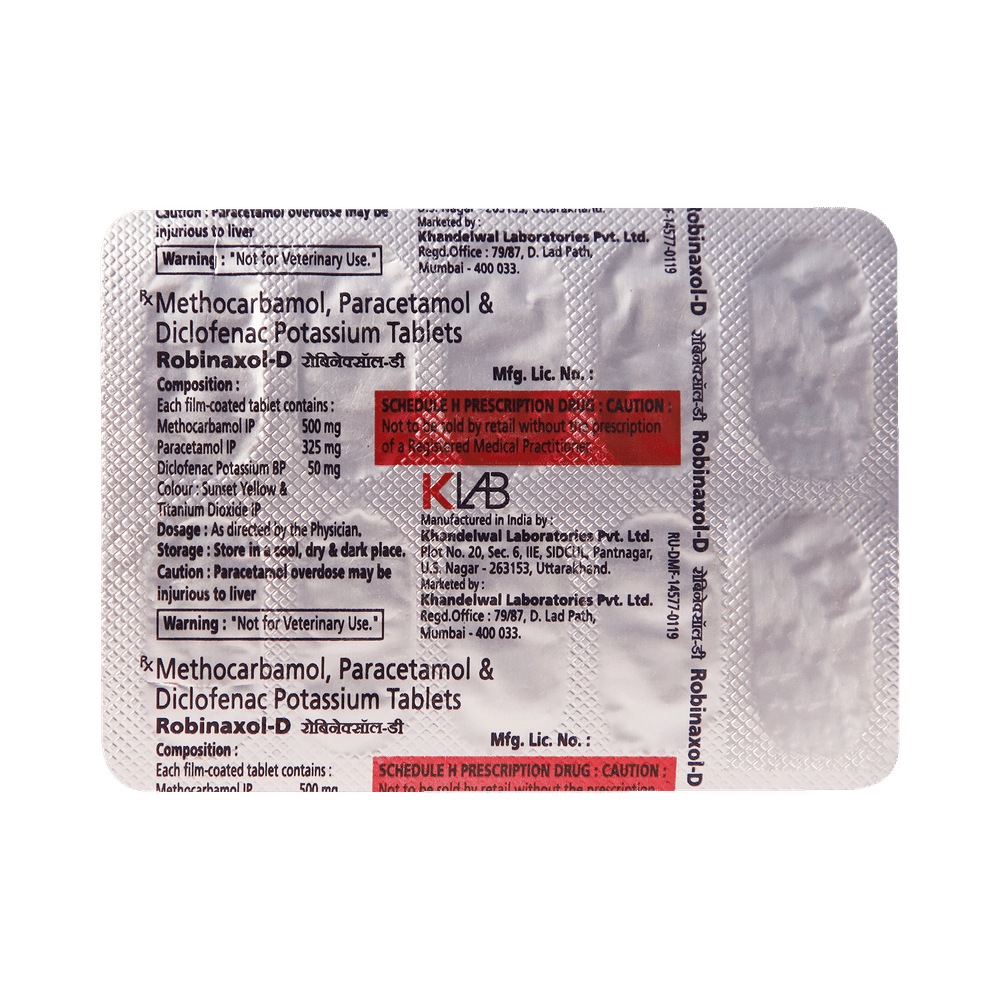 Robinaxol D 50 mg/325 mg/500 mg Tablet