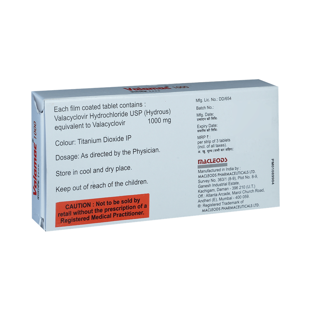 Valamac 1000mg Tablet