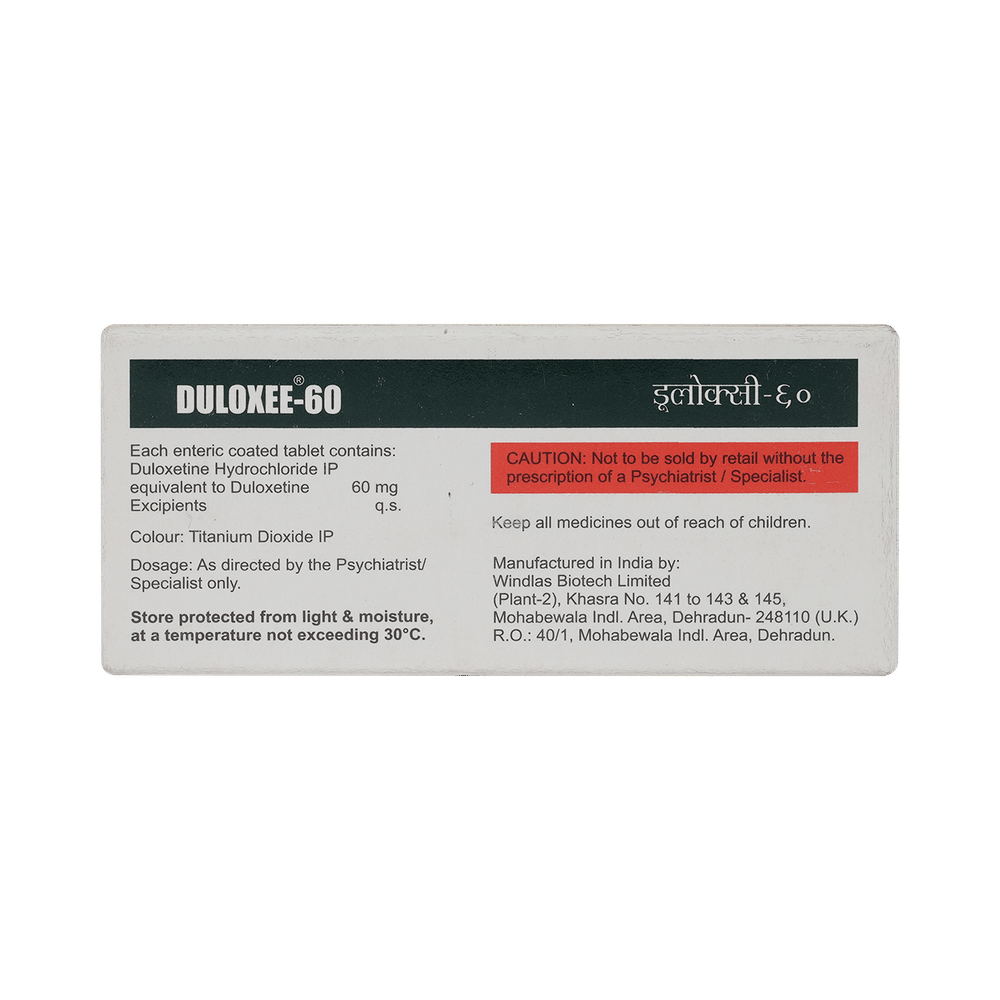 Duloxee 60mg Tablet