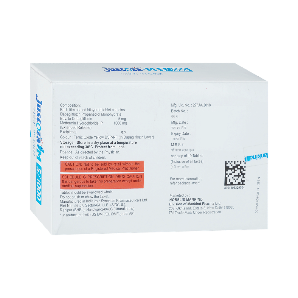 Justoza-M 5/1000 Tablet ER