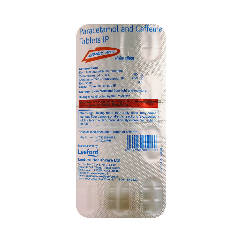 Leemol Activ 50mg/650mg Tablet
