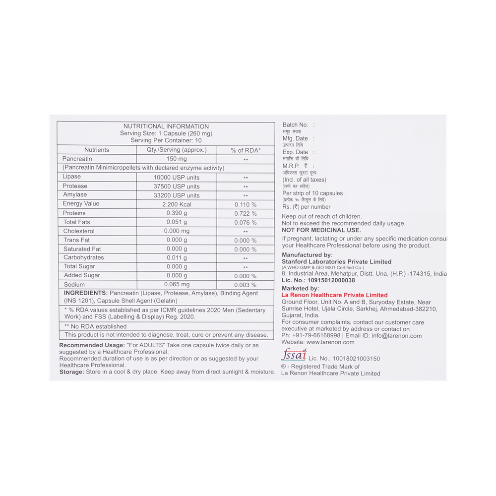 Pancrehenz 10000 Capsule