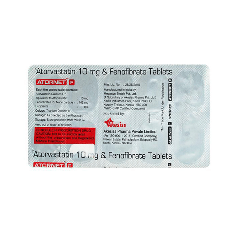 Atornet F 10mg/145mg Tablet
