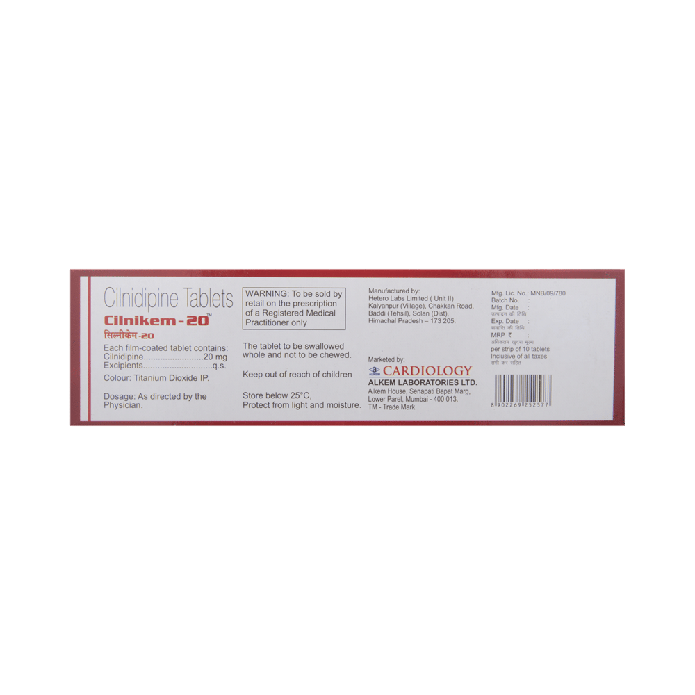 Cilnikem 20 Tablet