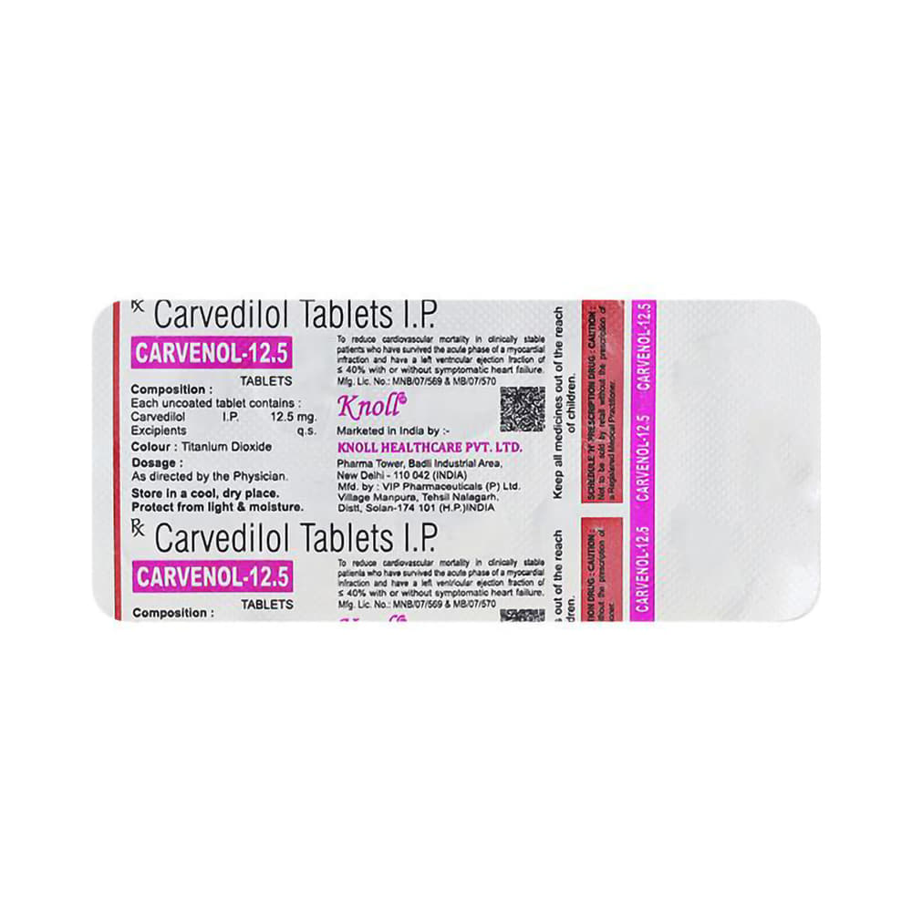 Carvenol 12.5mg Tablet