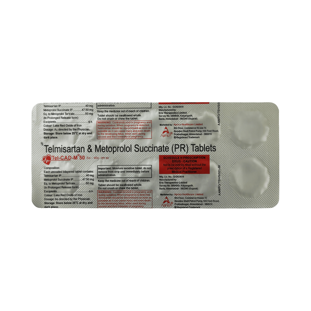 Tel Cad M 40mg/50mg Tablet
