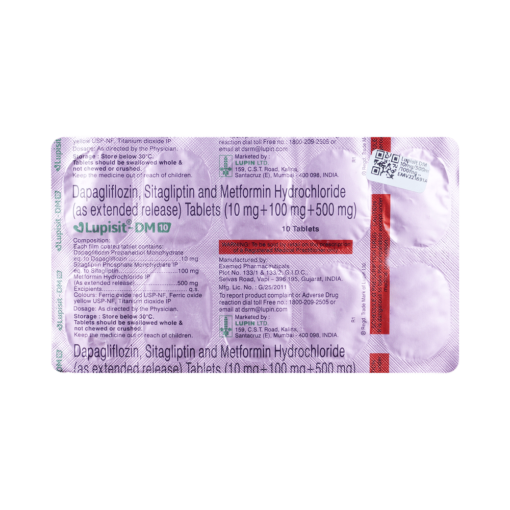 Lupisit DM 10mg/500mg/100mg Tablet