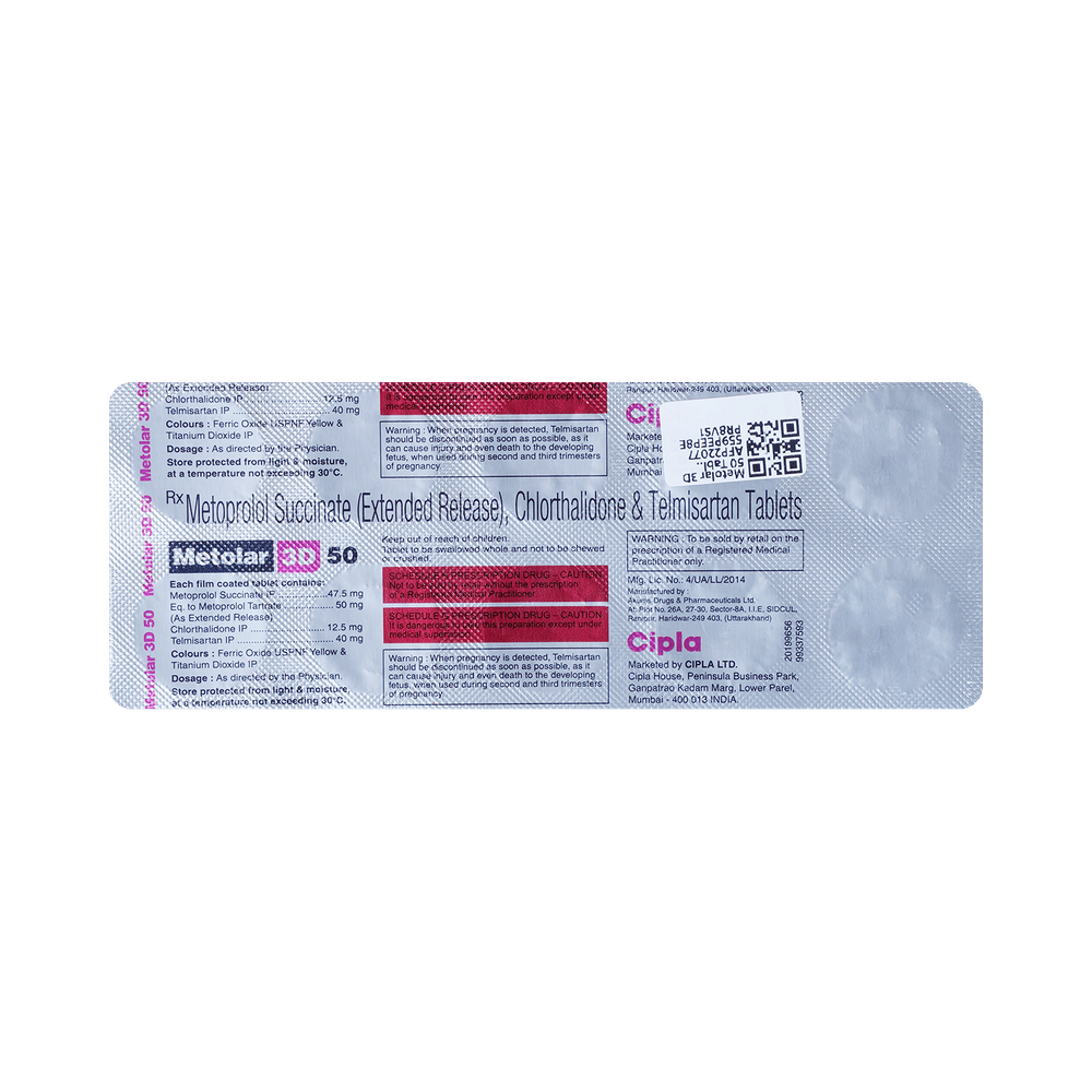 Metolar 3D 50 Tablet ER