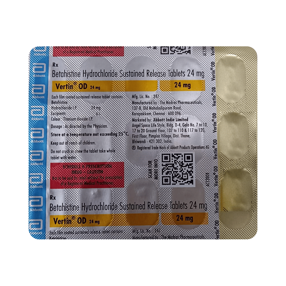 Vertin OD 24mg Tablet SR