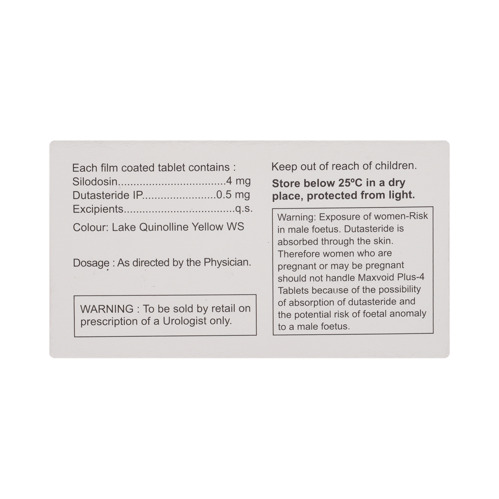 Maxvoid Plus 4mg/0.5mg Tablet