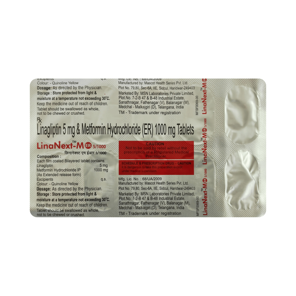 Linanext M 1000mg/5mg Tablet ER