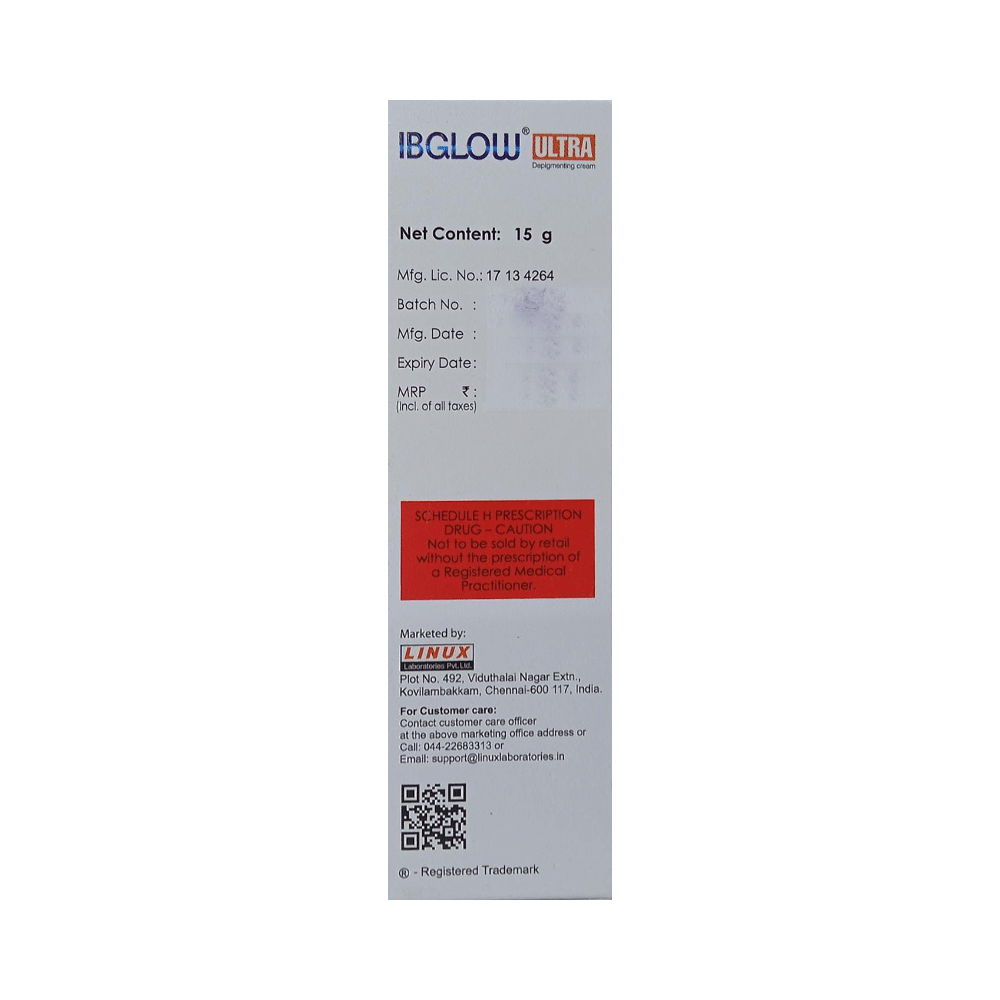 IBGlow Ultra Hydroquinone Cream for Depigmentation | Paraben Free
