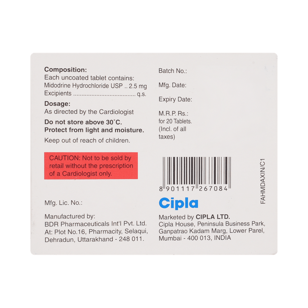 Cipmido 2.5mg Tablet