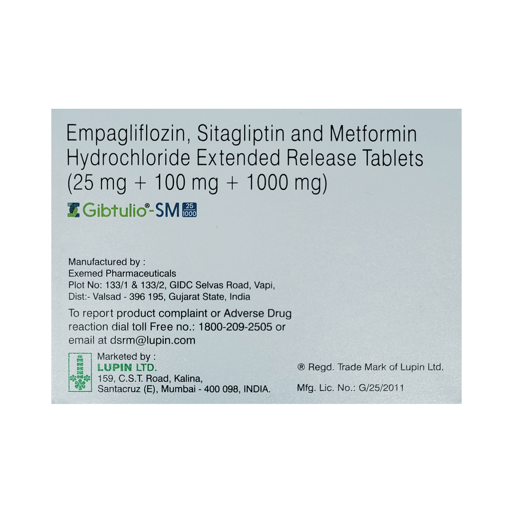 Gibtulio-SM 25/1000 Tablet ER