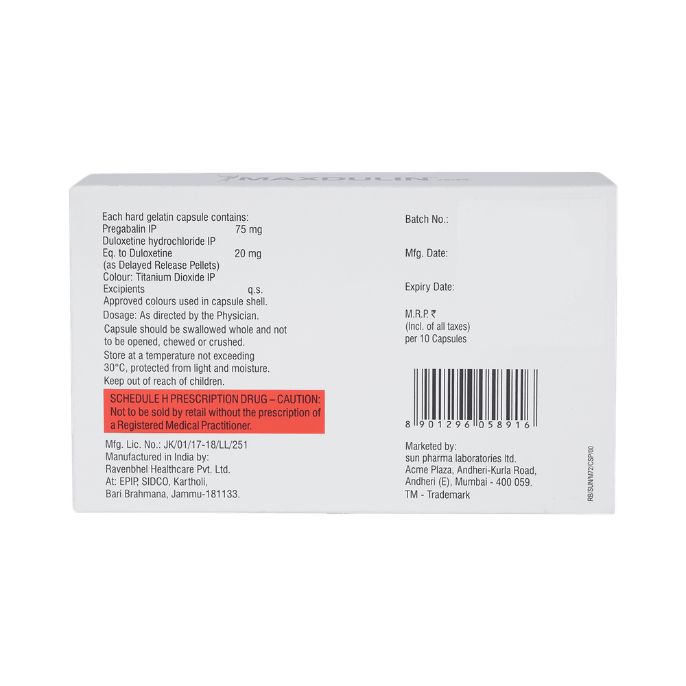 Maxdulin 75/20 Capsule DR